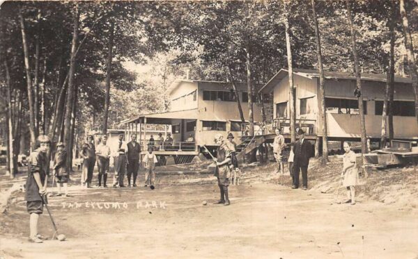 Taneycomo Park Missouri ? Croquet Game Real Photo Vintage Postcard AA96010