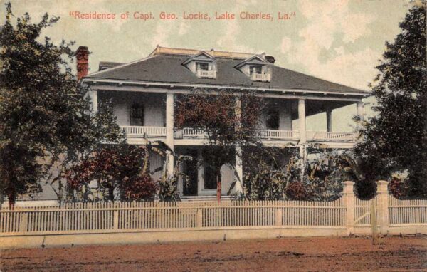 Lake Charles Louisiana Capt George Locke Residence Vintage Postcard AA96026