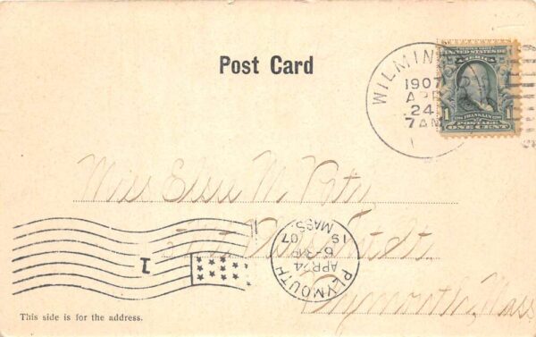 Wilmington Vermont High School Post Office and Bank Postcard AA96033 - Image 2