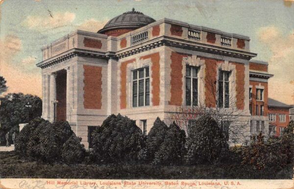 Baton Rouge Louisiana Hill Memorial Library Vintage Postcard AA96119