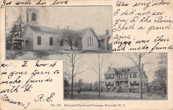 Bronxville New York Reformed Church and Parsonage Vintage Postcard AA96125