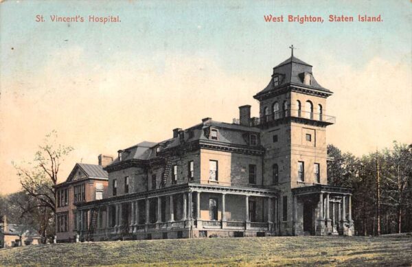 West Brighton Staten Island New York St Vincents Hospital Postcard AA96130