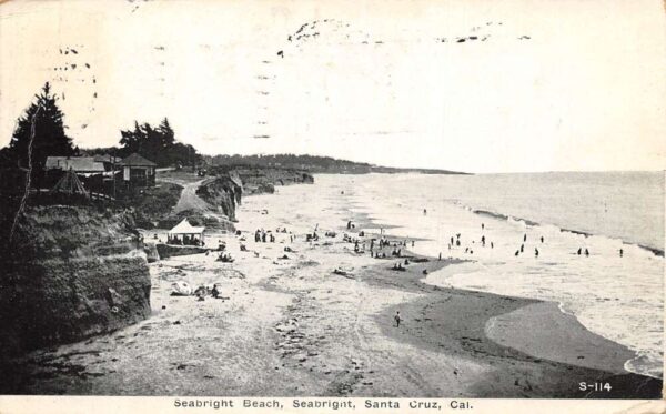 Santa Cruz California Seabright Beach Vintage Postcard AA96142