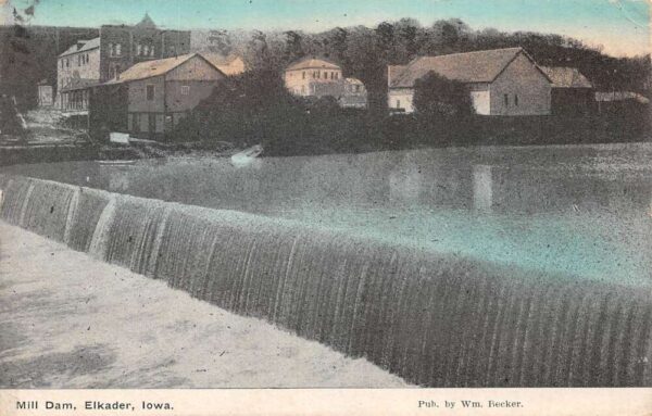 Elkader Iowa Mill Dam Scenic View Vintage Postcard AA96151