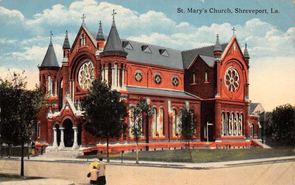 Shreveport Louisiana St Marys Church Vintage Postcard AA96154