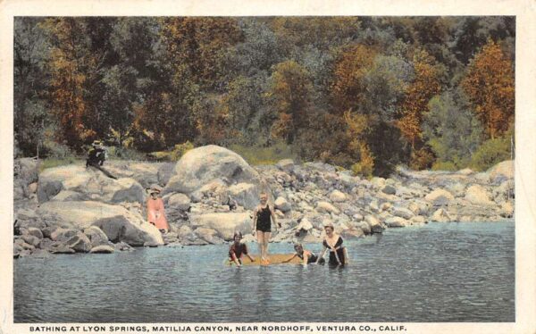 Nordoff California Matilija Canyon Lyon Springs Swimming Postcard AA96164