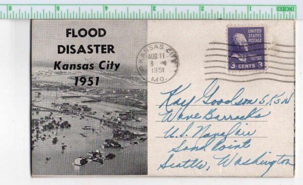 Kansas City Missouri 1951 Flood Disaster 14 Views Postcard Folder AA96169