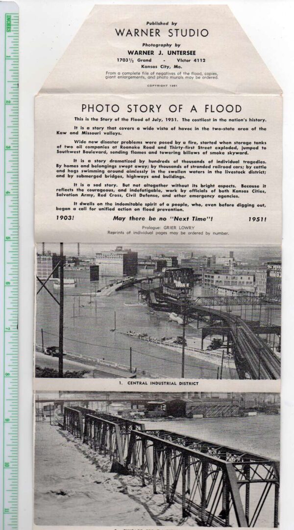 Kansas City Missouri 1951 Flood Disaster 14 Views Postcard Folder AA96169 - Image 3