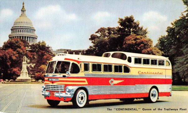 Washington DC Continental Trailways Bus Vintage Postcard AA96195