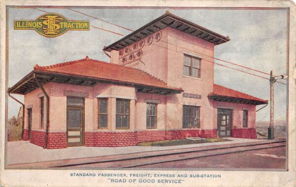 Emery Illinois Traction System McKinley Lines Train Station Postcard AA96201