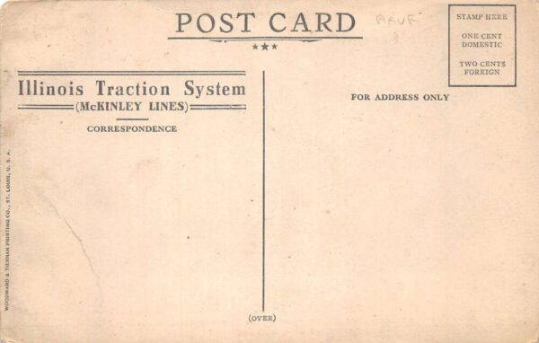 Emery Illinois Traction System McKinley Lines Train Station Postcard AA96201 - Image 2