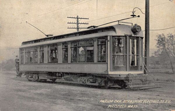 Pittsfield Massachusetts Berkshire Electric Ry Parlor Trolley Car PC AA96233