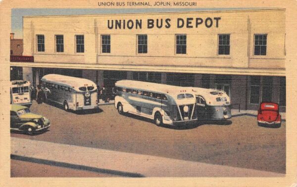 Joplin Missouri Union Bus Depot Vintage Postcard AA96251