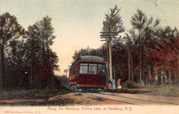 Hamburg New York Hamburg Trolley Line Vintage Postcard AA96262