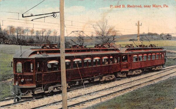 Mars Pennsylvania P and B Railroad Trolley Car Vintage Postcard AA96265