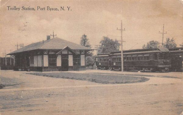 Port Byron New York Trolley Station Vintage Postcard AA96296