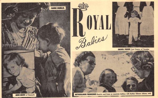 Royal Babies of Denmark Sweden Netherlands Children Vintage Postcard AA96328