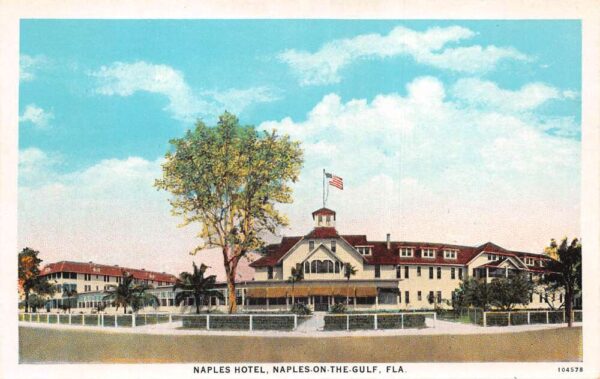 Naples on the Gulf Florida Naples Hotel Panoramic View Vintage Postcard AA96334