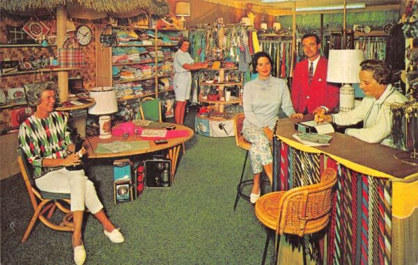 Naples Florida Rip Frazer's Sports Specialties Shop Interior Postcard AA96348