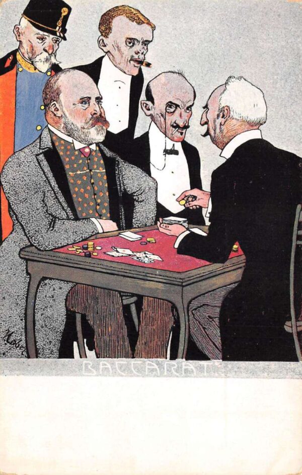 King Edward VII playing Baccarat Game World Leaders Vintage Postcard AA96352