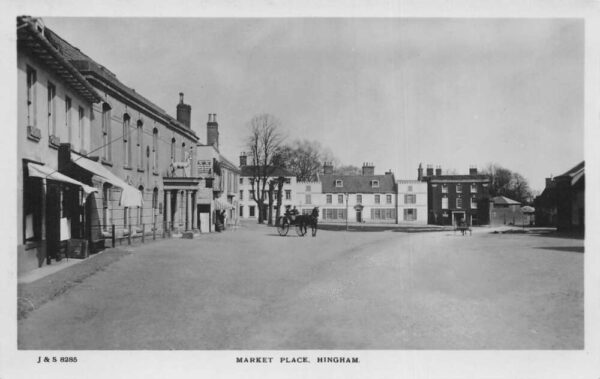 Hingham England Market Place Street Scene Real Photo Postcard AA96354