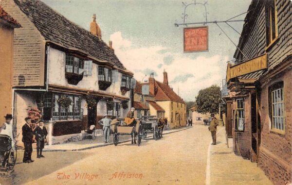 Alfriston England Village Street Scene Vintage Postcard AA96359