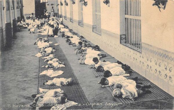 Havana Cuba Casa de Beneficencia Orphan Asylum Children Napping PC AA96369