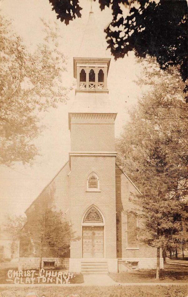 Clayton New York Christ Church Real Photo Vintage Postcard AA96393