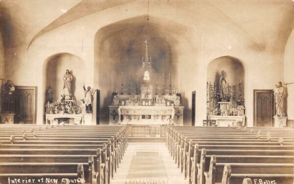 Friendsville Pennsylvania New Church Interior Real Photo Postcard AA96396