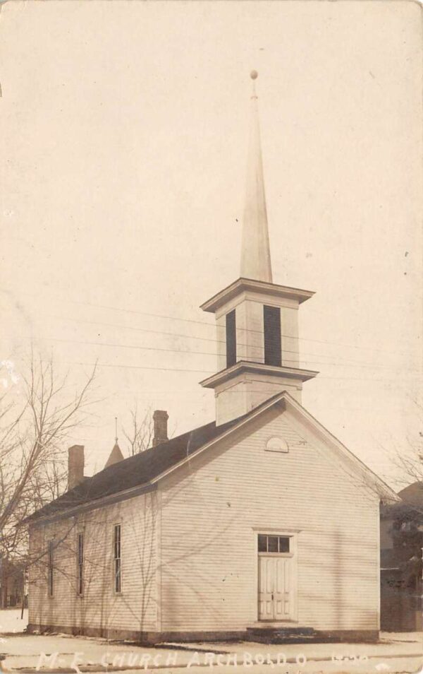 Archbold Ohio Methodist Episcopal Church Real Photo Vintage Postcard AA96397