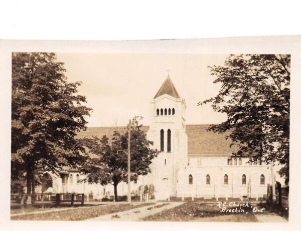 Brechin Ontario Canada RC Church Real Photo Vintage Postcard AA96401