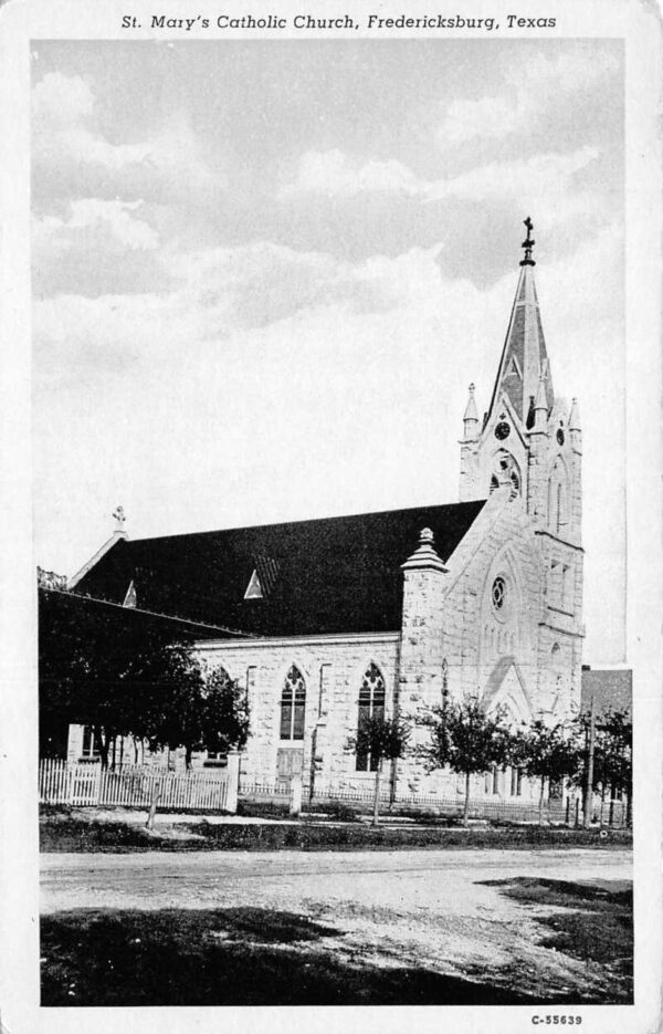 Fredericksburg Texas St Mary's Catholic Church Vintage Postcard AA96405