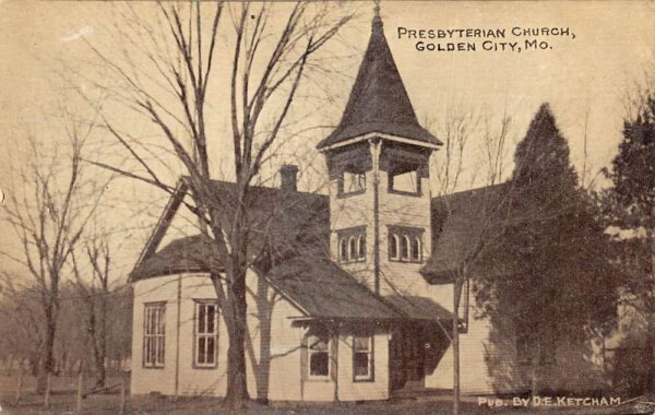 Golden City Missouri Presbyterian Church Vintage Postcard AA96407