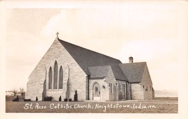 Knightstown Indiana St Rose Catholic Church Real Photo Vintage Postcard AA96409