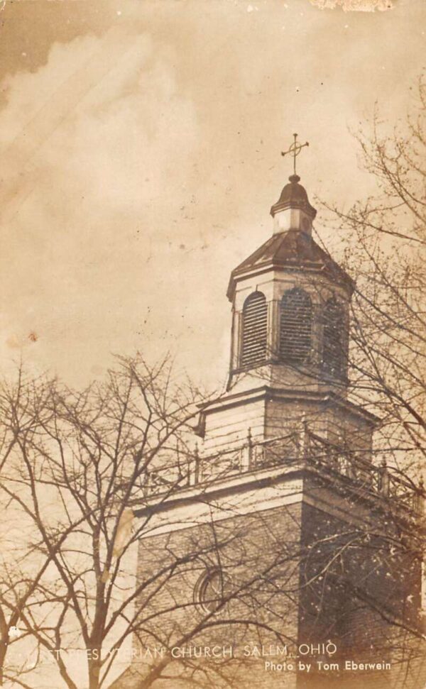 Salem Ohio First Presbyterian Church Real Photo Vintage Postcard AA96423