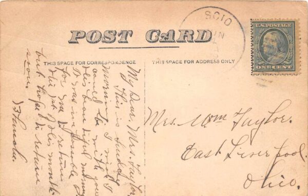 Scio Ohio Methodist Episcopal Church Vintage Postcard AA96427 - Image 2