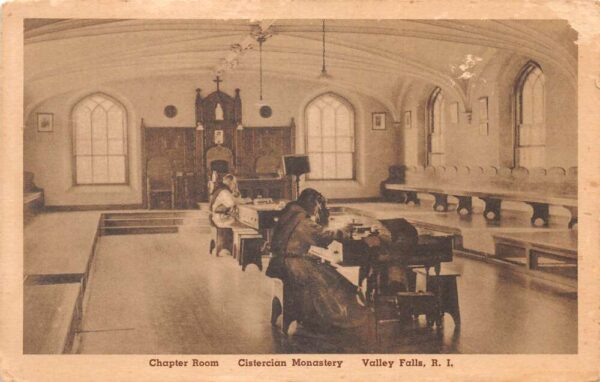 Valley Falls Rhode Island Cistercian Monastery Chapter Room Postcard AA96431