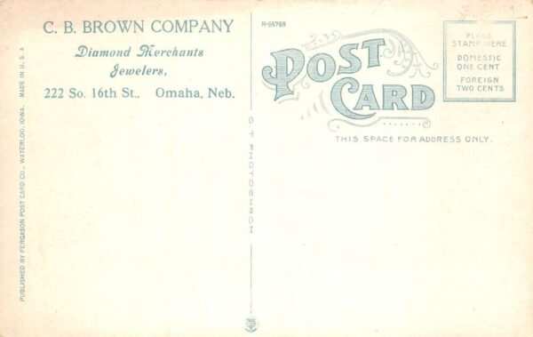 Omaha Nebraska CB Brown Jewelers Interior Vintage Postcard AA96558 - Image 2