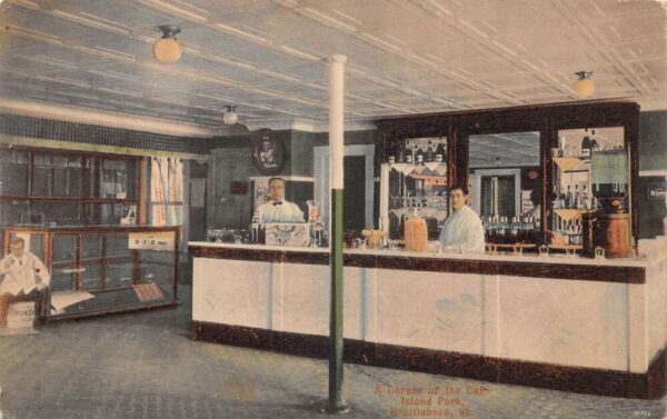 Brattleboro Vermont Cafe Counter Interior Vintage Postcard AA96561