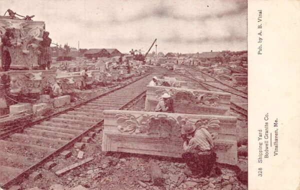 Vinalhaven Maine Bodwell Granite Co Shipping Yard Vintage Postcard AA96574