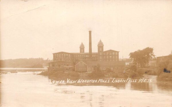 Lisbon Falls Maine Worumbo Mills Lower View Real Photo Postcard AA96575