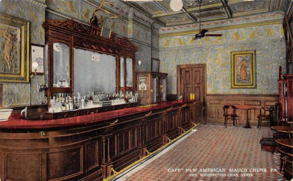 Mauch Chunk Pennsylvania Cafe New American Interior Vintage Postcard AA96585