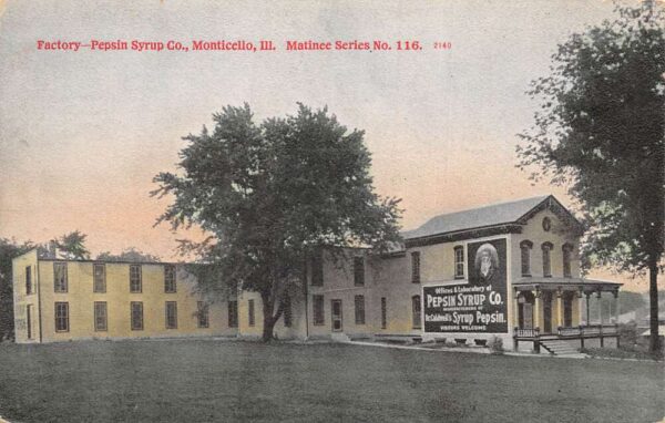 Monticello Illinois Pepsin Syrup Co Factory Vintage Postcard AA96587