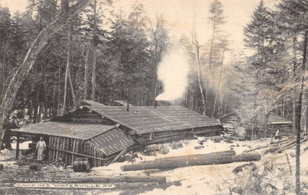 Waterville New Hampshire Logging Camp Vintage Postcard AA96595