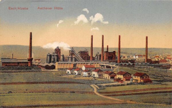 Esch sur Alzette Luxembourg Aachener Hutte Factory Vintage Postcard AA96598