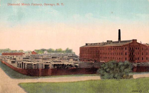 Oswego New York Diamond Match Factory Vintage Postcard AA96602