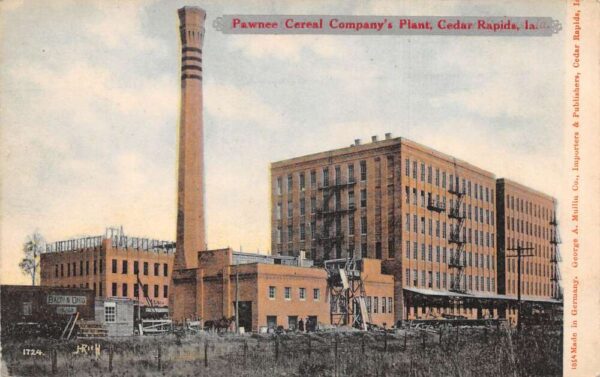 Cedar Rapids Iowa Pawnee Cereal Co Plant Factory Vintage Postcard AA96603