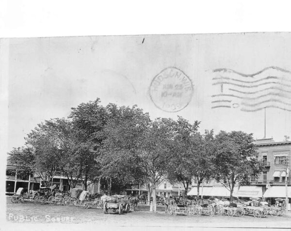 Spring Valley Wisconsin Public Square Real Photo Vintage Postcard AA92837