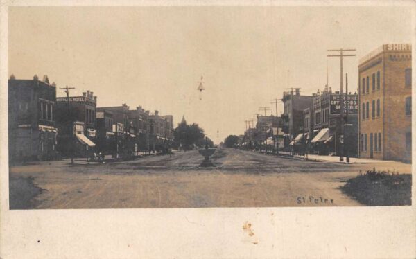 St Peter Minnesota Street Scene Real Photo Vintage Postcard AA92843