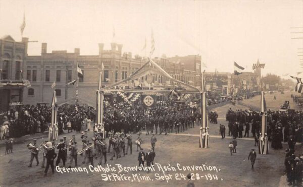 St Peter Minnesota German Catholic Benevolent Parade Band Real Photo PC AA92845